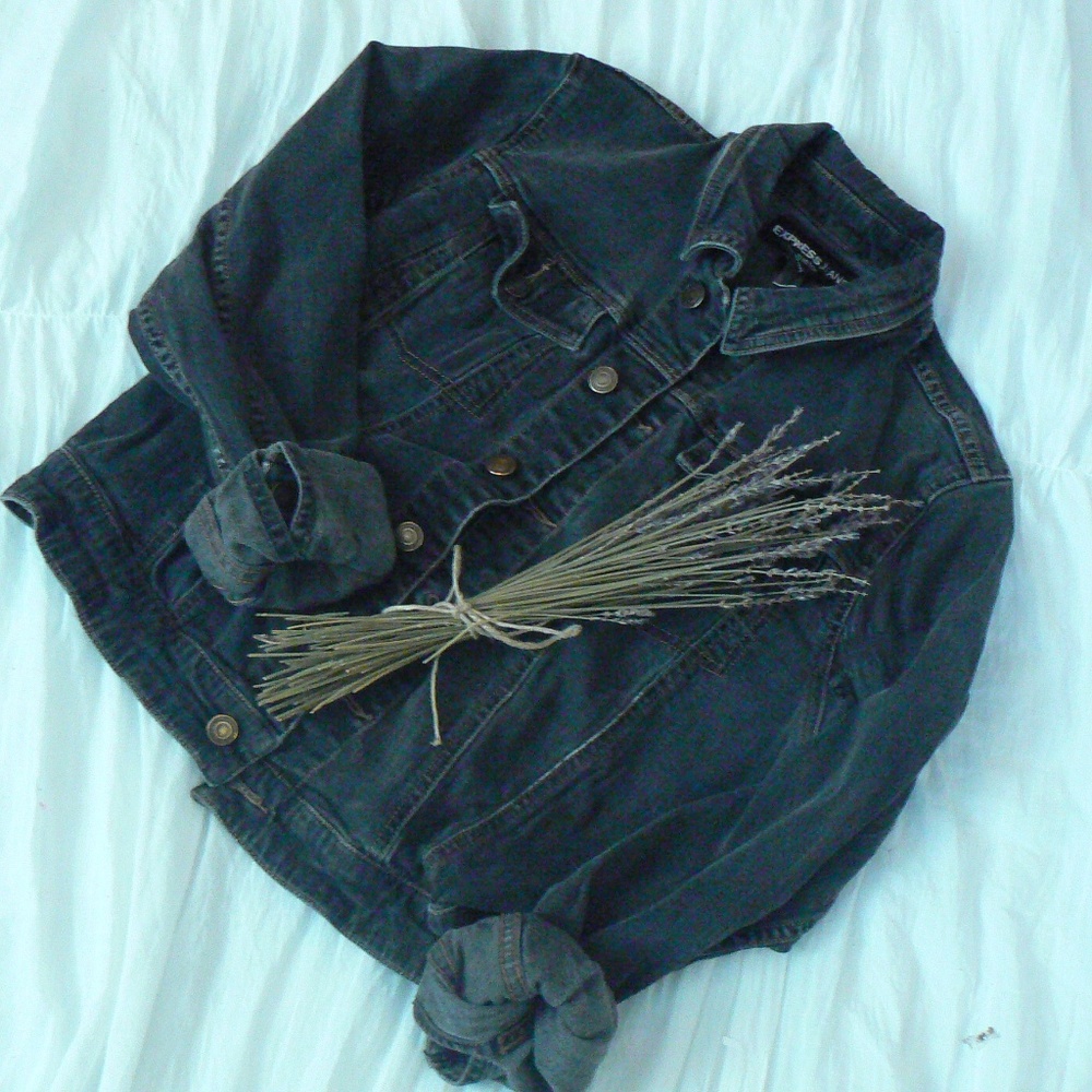 Express Jeans grey denim jacket L